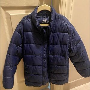 Boys Zara light weight navy puffer jacket